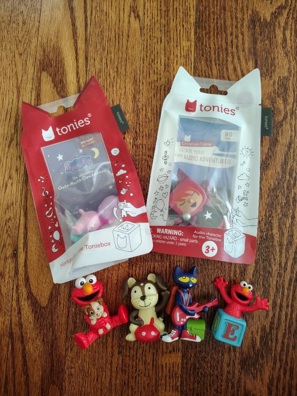 Six Tonies - Peppa Pig, Elmo, Pete the Cat, Creative and more